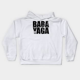 John Wick BABA YAGA Black Distressed Text Typography Kids Hoodie